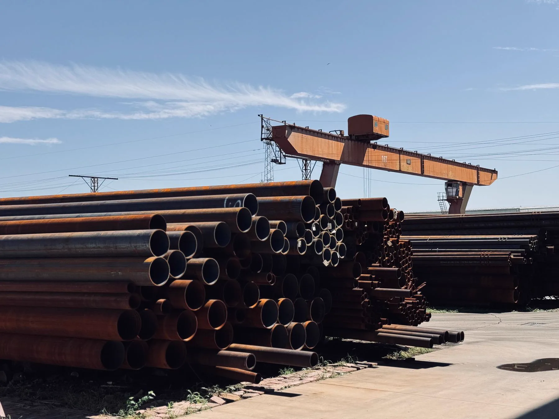 Finished steel pipe made from heavy slit coil